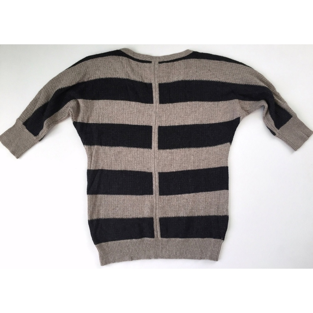ANN TAYLOR LOFT Striped Gray Black Top Sweater XS - Picture 2 of 3